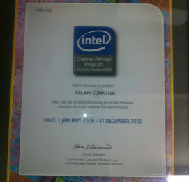 Piagam Intel partner 2008